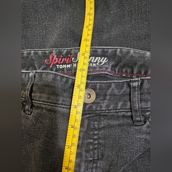 Tommy Hilfiger Black Acid Wash Jeans 12 Short Skinny Leg - Picture 4 of 7